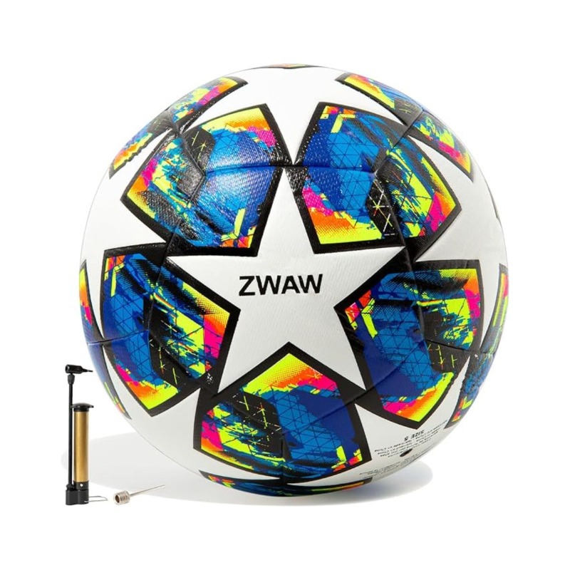 Balon de futbol con inflador